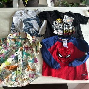 4/5 baby boy, long sleeve and short sleeve shirts, Spider-Man, Lego, cat&Jack
